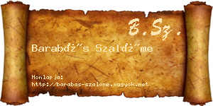 Barabás Szalóme névjegykártya